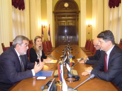4 November 2011 National Assembly Deputy Speaker Nikola Novakovic meets with the Chairman of the Romanian Senate’s Foreign Affairs Committee Titus Corlatean